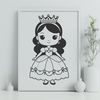 Free Editable SVG Girl Costume Design An illustration of a girl in a princess costume, created as an editable SVG file.