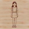 A young female silhouette designed as vector art for various uses.