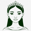 Female royal character depicted in colorful attire, suitable for vector design and cutting machine applications.