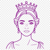 A vector illustration of a young princess wearing a crown.