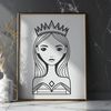 A young female character dressed as a princess, suitable for use in digital design projects.