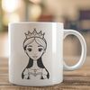 Regal Royal Character Vector Art Illustrated princess character with crown and elegant dress, suitable for vector art projects.