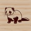 A graphic representation of a ferret as a standalone design element.