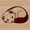 A sleeping ferret illustrated in a simple, clean vector style.