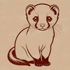 A vector illustration of a domesticated ferret in simple outline form.