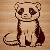Cute Ferret Illustration SVG File A simple vector illustration of a ferret in a neutral pose.