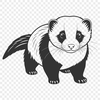 Cricut Cut File - Adorable Ferret Design A detailed illustration of a ferret in a simplified vector style.