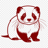 Simple Ferret Outline Illustration A digital illustration of a ferret in simple outline form.