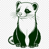 Cute Ferret Vector Art Design A detailed illustration of a ferret in profile.