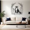 Ferret Silhouette in Floral Pattern A high-quality vector illustration of a ferret in a simple floral pattern.