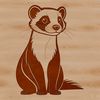 A colorful illustration of a ferret in vector format.