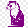 A cartoon illustration of a ferret with a simple outline.