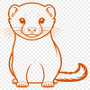 A simple silhouette of a ferret for personal or commercial use.