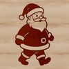 A vector illustration of Santa Claus in silhouette, suitable for commercial or personal use.