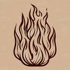 Flame Illustrations for Digital Design A graphic illustration of flames in a stylized shape, suitable for digital design and cutting machine applications.