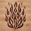 Elegant Flame Vector A stylized illustration of a flame, designed as a vector shape suitable for digital and print applications.