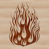Vector illustration of a flame, suitable for graphic design projects.