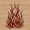 Shape-Shifting Fire Design A stylized illustration of open flames in various shapes and sizes, suitable for use in graphic design.