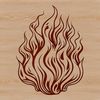 A stylized illustration of a flame in vector format, suitable for digital use.