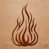 A vector illustration of a flame shape, ideal for graphic design projects.