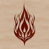A stylized illustration of a flame shape with intricate details, suitable for vector art designs.