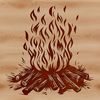 Cozy Outdoor Campfire Flames A stylized illustration of a camp fire with flames, suitable for outdoor and camping themes.