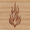 An SVG graphic featuring a detailed design of a flame with various layers and elements.