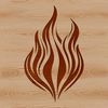 A graphic representation of flames in a clean SVG design.