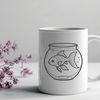 Vibrant Goldfish in a Bowl A colorful goldfish swimming in a fish bowl, suitable for digital use as vector art.