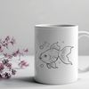 Colorful Fish Swimming in a Tank A single goldfish swimming in a tank, suitable for vector art designs.