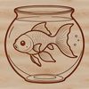 A Delightful Goldfish in a Bowl Illustration A simple goldfish illustration in a fish bowl.