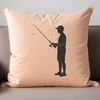Fisherman with fishing gear in SVG format for commercial use