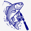 Fishing silhouette SVG cut file for laser engraving
