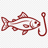 SVG fish hook icon for Cricut and laser cutting projects