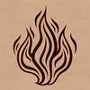 Beautiful Flame Clip Art A stylized flame shape, designed as vector art for various digital applications.