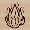 A simple line drawing of flames in an SVG format.