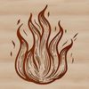 A stylized flame shape, suitable for digital design and cutting machines like Cricut.