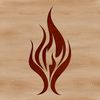 Intense Flame Element Design A detailed SVG design featuring a single, intense flame element.