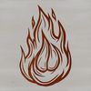 A stylized illustration of flames as a vector shape.