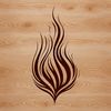 A stylized flame design vector graphic.