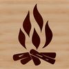 A campfire with flames, suitable for outdoor camping activities and vector design.