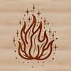 A digital illustration of flames in various shapes and sizes.