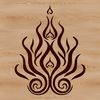 Intricate Flame Pattern A digital vector design featuring a detailed flame pattern with intricate details and textures.