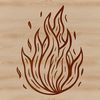 Bold Fire Flame Design An outline image of fire with bold lines and curves, available as an editable SVG file.