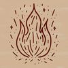 Flame design in vector format featuring a stylized flame shape with orange and yellow hues.
