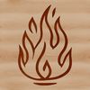 A simple line drawing of flames in vector format, suitable for cutting machines and stencils.