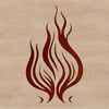 Beautiful Fire Element Design A stylized flame shape, suitable for vector graphics design.
