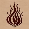 An SVG graphic design element featuring an abstract representation of fire or flames.
