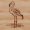 Wild Bird Illustration Free Download A realistic illustration of a flamingo standing on one leg in a natural environment.