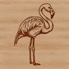 Wildlife Waterbird Design A digital drawing of a wild flamingo in a natural environment.